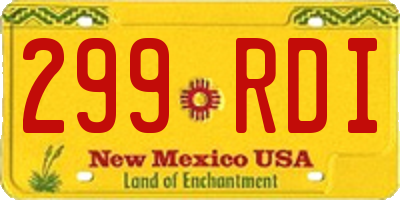 NM license plate 299RDI