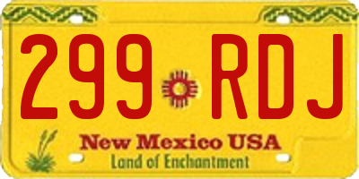 NM license plate 299RDJ