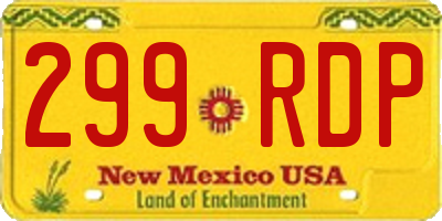 NM license plate 299RDP