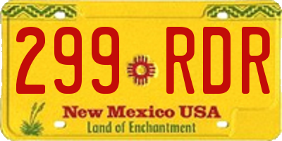 NM license plate 299RDR