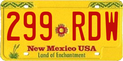 NM license plate 299RDW