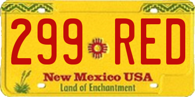 NM license plate 299RED