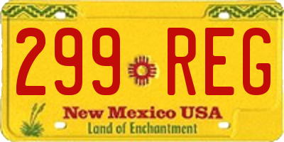 NM license plate 299REG