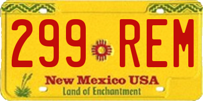 NM license plate 299REM