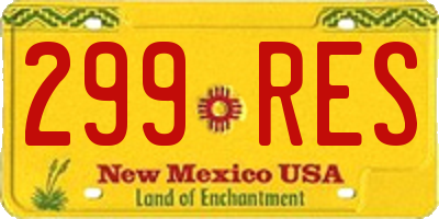 NM license plate 299RES