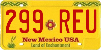 NM license plate 299REU