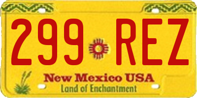 NM license plate 299REZ
