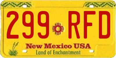 NM license plate 299RFD