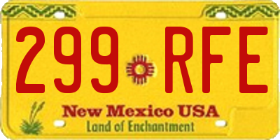 NM license plate 299RFE