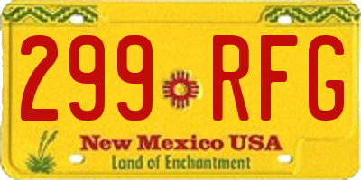 NM license plate 299RFG