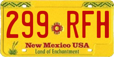 NM license plate 299RFH