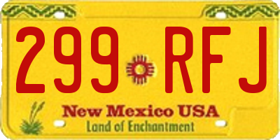 NM license plate 299RFJ