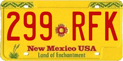 NM license plate 299RFK