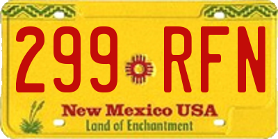 NM license plate 299RFN
