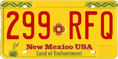 NM license plate 299RFQ