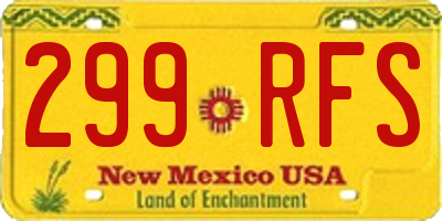 NM license plate 299RFS