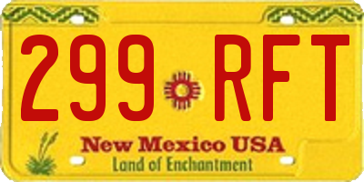 NM license plate 299RFT