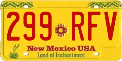 NM license plate 299RFV