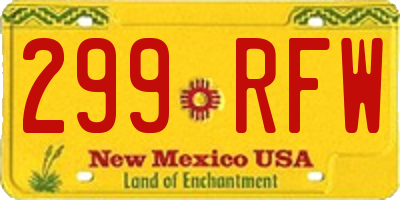 NM license plate 299RFW