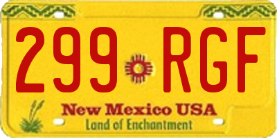 NM license plate 299RGF