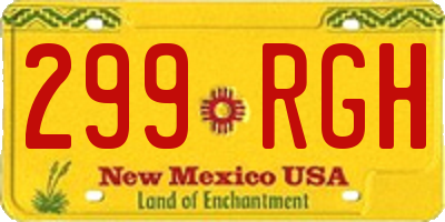 NM license plate 299RGH