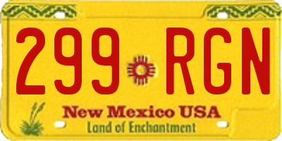 NM license plate 299RGN
