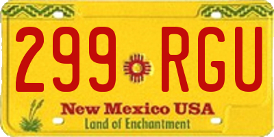 NM license plate 299RGU