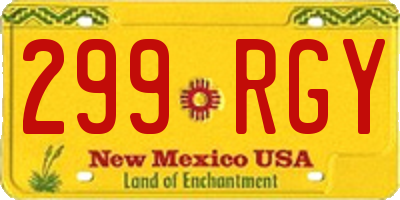 NM license plate 299RGY