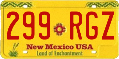 NM license plate 299RGZ