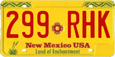 NM license plate 299RHK