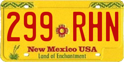 NM license plate 299RHN