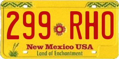 NM license plate 299RHO