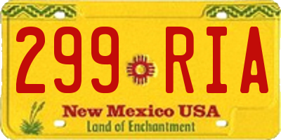 NM license plate 299RIA