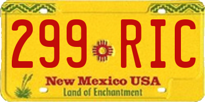 NM license plate 299RIC