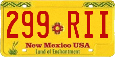 NM license plate 299RII