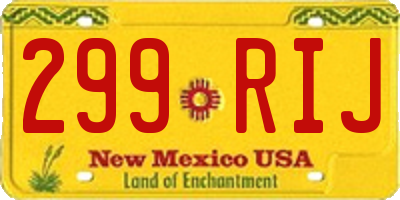 NM license plate 299RIJ