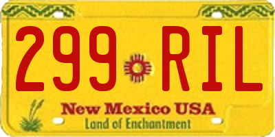 NM license plate 299RIL