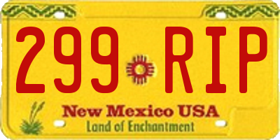 NM license plate 299RIP