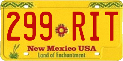 NM license plate 299RIT