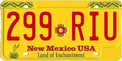 NM license plate 299RIU