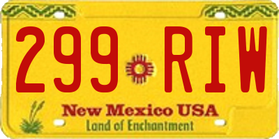 NM license plate 299RIW