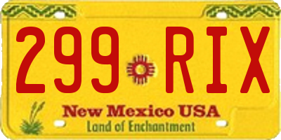 NM license plate 299RIX