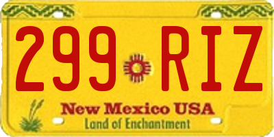 NM license plate 299RIZ