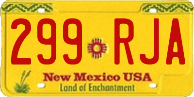 NM license plate 299RJA
