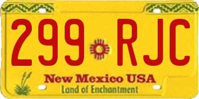 NM license plate 299RJC