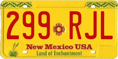 NM license plate 299RJL