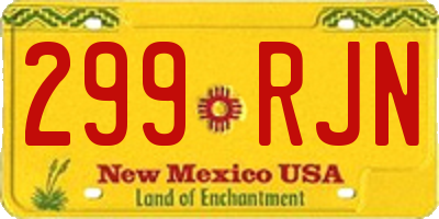 NM license plate 299RJN