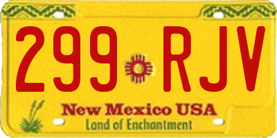 NM license plate 299RJV