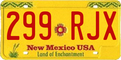 NM license plate 299RJX