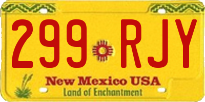 NM license plate 299RJY